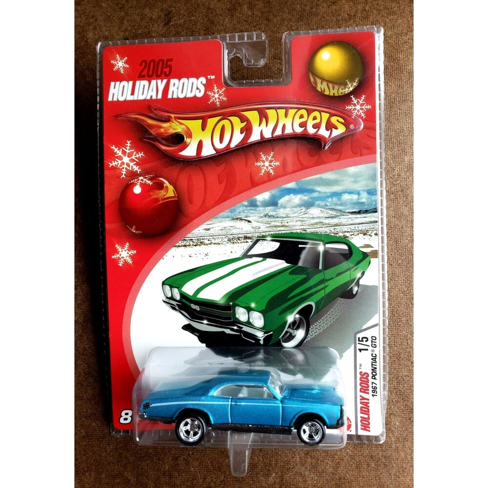 2005 Hot Wheels 1967 PONTIAC GTO Satin Blue 2005 HOLIDAY RODS #1/5  1:64 RR 5-SP